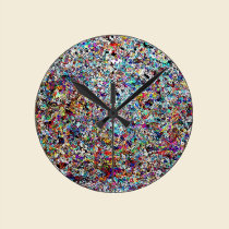 awesome cool colorful confetti like wall clock wall clocks