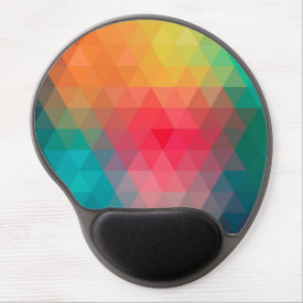 Awesome cool trendy colourful triangles pattern gel mouse mat