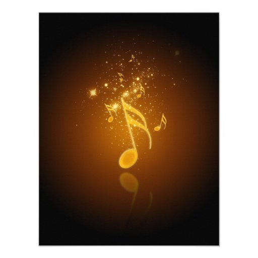 Awesome cool trendy glowing semiquavers music note invite