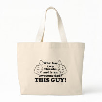 Awesome dad with thumbs canvas bag