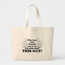 Awesome dad with thumbs canvas bag