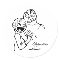 Awesome Face and Rage Guy, 4evr Round Sticker