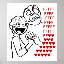 Awesome Face and Rage Guy find Fluv Poster