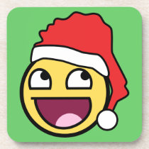 Awesome Face Santa Cork Coaster