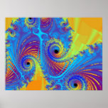 Awesome Fractal Design Illustration Rainbow Spiral Posters