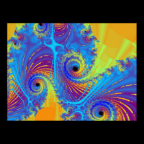 Awesome Fractal Design Illustration Rainbow Spiral posters