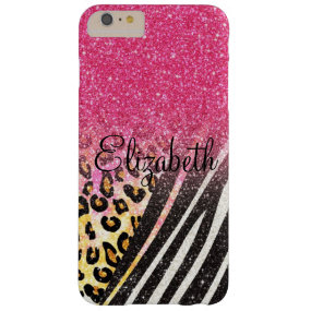 Awesome girly trendy leopard print, zebra stripes barely there iPhone 6 plus case