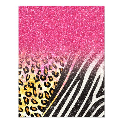 Awesome girly trendy leopard print, zebra stripes personalized invites