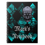 Awesome Gothic Skull and Diamond Pattern Notebook