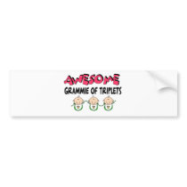AWESOME GRAMMIE of TRIPLETS bumper stickers