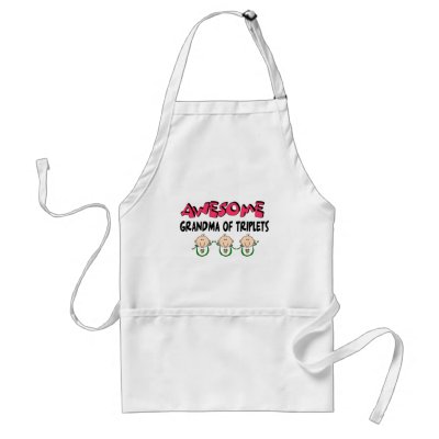 AWESOME GRANDMA of TRIPLETS Apron by Multiplesmania