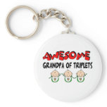 AWESOME GRANDPA of TRIPLETS Key Chain