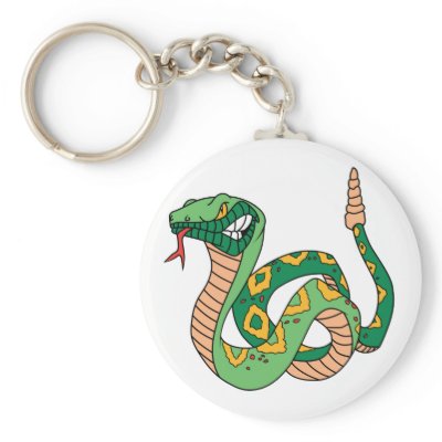 Awesome Green Rattlesnake Keychains by alternateworlds