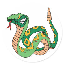 Awesome Green Rattlesnake stickers by alternateworlds Awesome Green Rattlesnake stickers