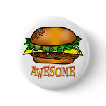 Awesome Hamburger Pinback Button