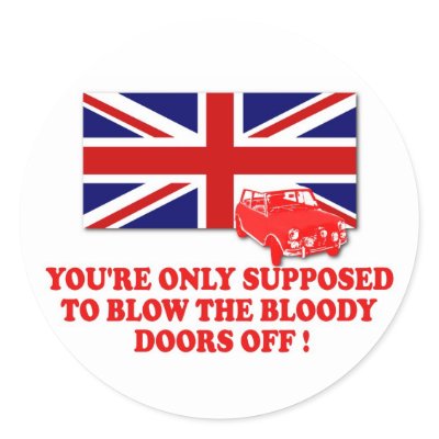 Awesome Italian Job Union Jack Round Sticker by LIMEYBOY