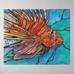 Awesome Lionfish "Stained Glass Style" Art Print!