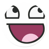 Awesome Lulz Smiley Face Round Stickers