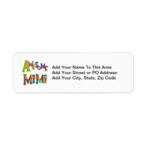 Awesome Mimi T-shirts and Gifts Return Address Label