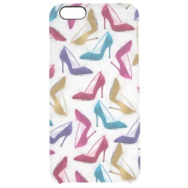 Awesome modern watercolor  girly high heel shoes uncommon clearlyâ„¢ deflector iPhone 6 plus case-0