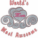 Awesome Mom Hearts embroidered shirts