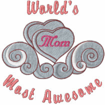 Awesome Mom Hearts embroidered shirts