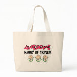 AWESOME NANNY of TRIPLETS Canvas Bag