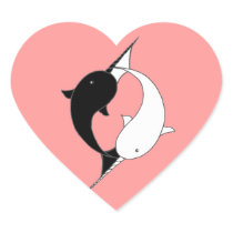 Awesome Narwhals Heart Sticker
