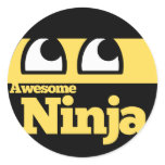 Awesome Ninja Round Stickers