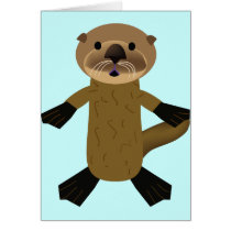 Awesome Otters Greeting Card