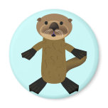 Awesome Otters Fridge Magnet
