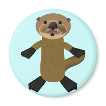 Awesome Otters Fridge Magnet