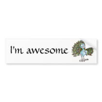 Awesome Peacock Bumper Sticker