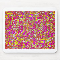 Awesome Pink Yellow Abstract Pattern Design Mouse Pad