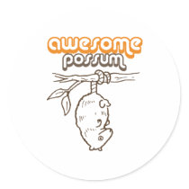 Awesome Possum Round Sticker