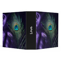 Awesome Purple Peacock Feather Vinyl Binder