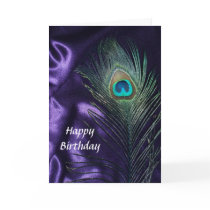 Awesome Purple Peacock Feather Cards