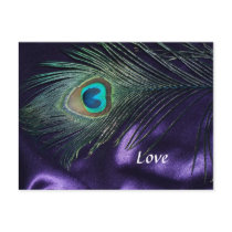 Awesome Purple Peacock Feather Post Card