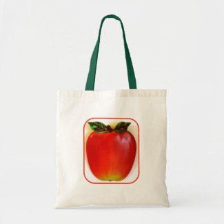 Awesome Red Apple Photo Design Canvas Bag