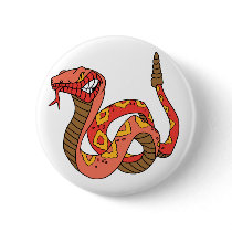 Awesome Red Rattlesnake Button