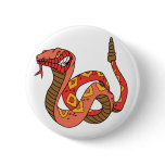 Awesome Red Rattlesnake Button