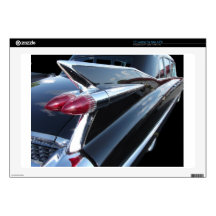 Awesome Retro 1959 Caddy with Huge Tail Fins Laptop Decals