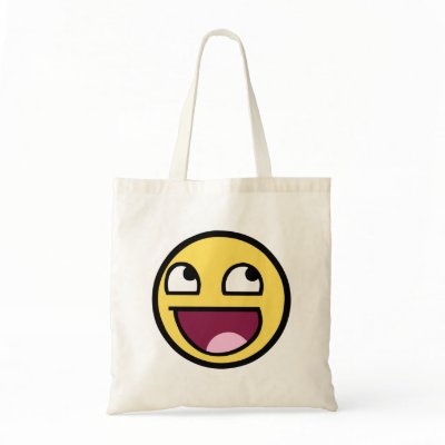 Awesome Smiley Tote Bag by MemeRegime