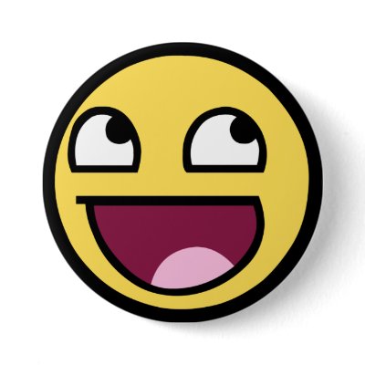 Awesome Smiley Pinback Buttons by MemeRegime