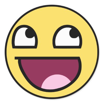Funny Faces Sticker on Awesome Smiley Face Rage F7u12 Funny Meme Sticker