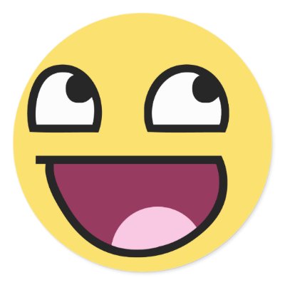 Funny Faces Sticker on Awesome Smiley Face Rage F7u12 Funny Meme Sticker