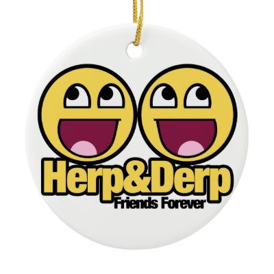 Awesome Smiley Herp and Derp Christmas Ornament by Piratesvsninjas