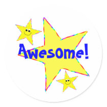 Awesome Smiley Star School Stickers