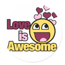 Awesome Smiley Round Stickers