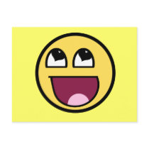 Awesome Smiley yellow heart eyes postcard